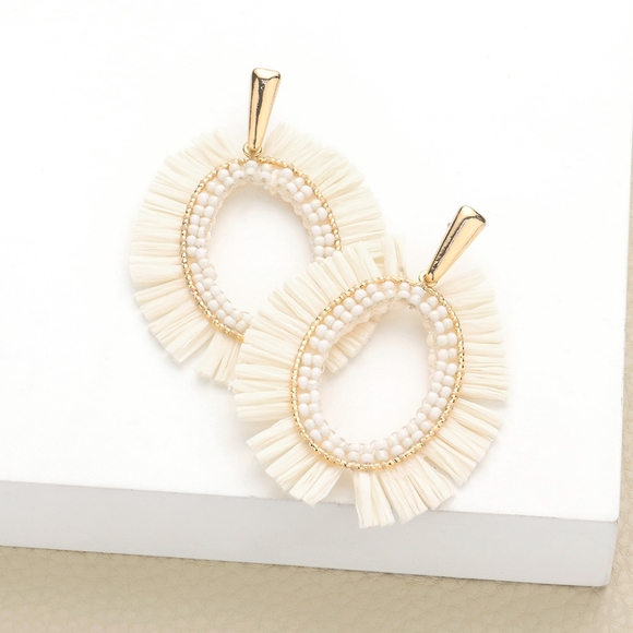 Fashion Jewelry Jewelry - Boho Chic Gold Oval Dangle Earrings for Causal Wear or Parties